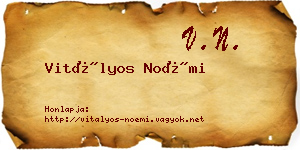 Vitályos Noémi névjegykártya