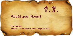 Vitályos Noémi névjegykártya